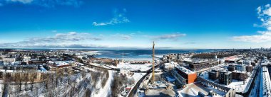 Tallinn, Estonya 'da Volta Bölgesi İHA Kış Panoraması