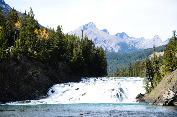 Yay Falls andcascade dağda sonbahar, Kanada Rocky Dağları