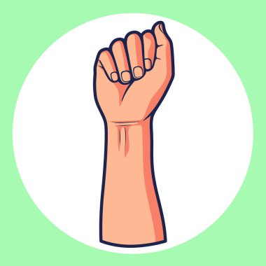 El sıkılmış parmaklar, harf Bir sembol