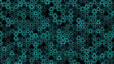 Parlak mavi geometrik desenli, soyut, fütüristik animasyon teknolojisi teknolojisi, dijital ve modern video projeleri için mükemmel.