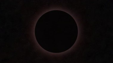 İki soyut zaman kavramlı uzay tutulması geçiş animasyonu, mercekli ve parlayan yıldız arkaplanı, kavramları, fikirleri, 4k