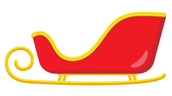 Noel Baba 'nın kırmızı ve sarı renkli kızağı şeffaf arka planda.