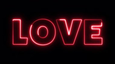 Parlayan kırmızı neon renk efektli 