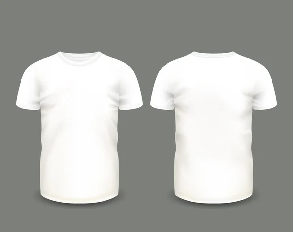 T-shirt homme blanc manches courtes — Image vectorielle