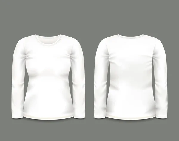 Sudadera blanca para mujer manga larga — Vector de stock