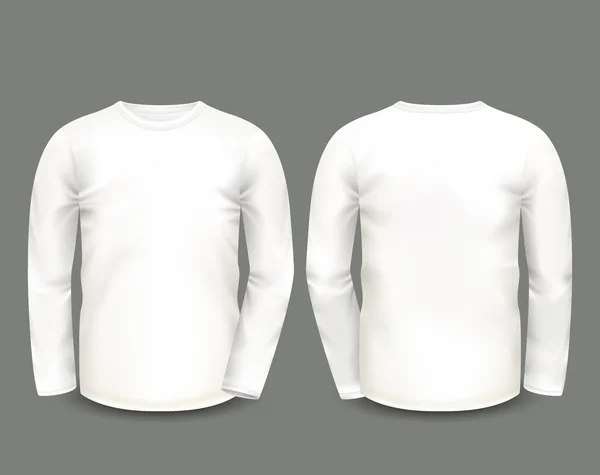 Sudadera para hombre de manga larga blanca — Vector de stock