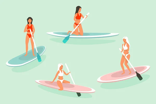 Surfing or surf icons set, vector banner. — Stock Vector
