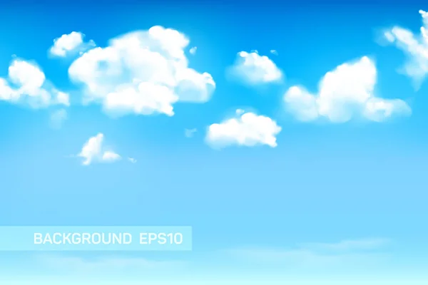 Blå himmel bakgrund med fluffiga eller cumulus moln — Stock vektor