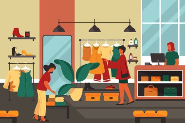 Kadınlar alışveriş merkezlerinde, afişlerde veya arka planda alışveriş yapmayı severler