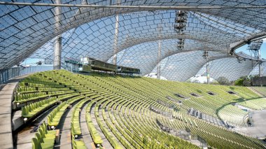 Münih, Almanya, 24 Nisan, 2016: Münih Almanya Olimpik Stadyum görünümünü