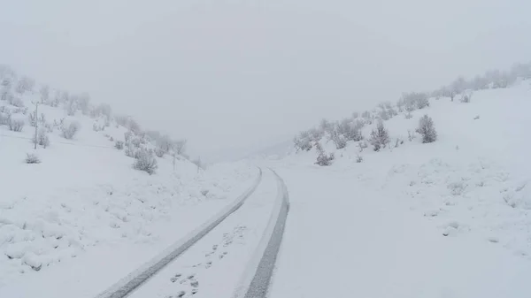 Дорога Зимним Пейзажем Снегом Восточной Анатолии Битлис Турция — стоковое фото