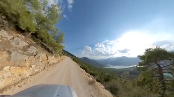 Point Vue Conduite Sur Route Campagne Road Trip Concept Dashcam — Video
