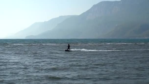 Marmaris Akyaka Turchia Novembre 2020 Persona Non Identificata Che Kitesurf — Video Stock