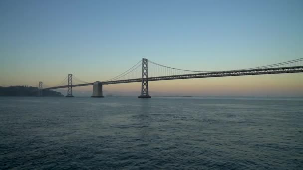 San Francisco Bay Bridge Durante Tramonto California Stati Uniti — Video Stock