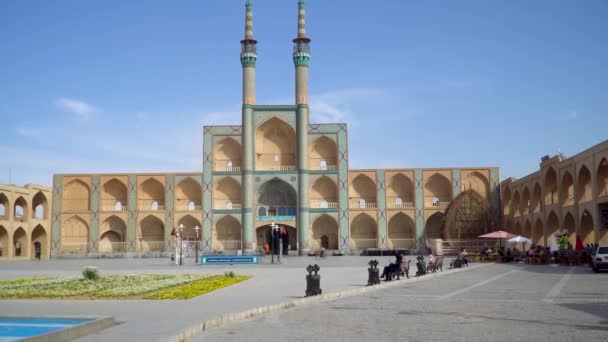 Yazd Irán Mayo 2019 Takiyeh Amir Chaqmaq Complejo Mezquita Yazd — Vídeo de stock