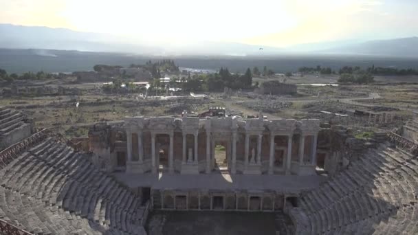 Denizli Turquía Octubre 2019 Ruinas Antigua Ciudad Hierápolis Pamukkale — Vídeos de Stock