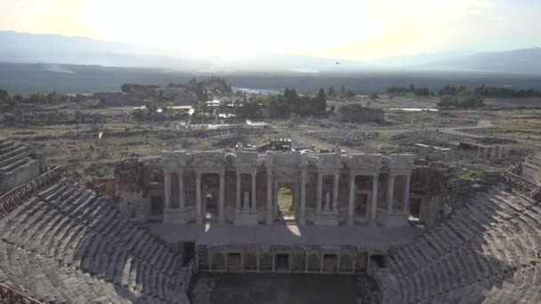 Denizli Turkije Oktober 2019 Ruïnes Van Oude Stad Hierapolis Pamukkale — Stockvideo