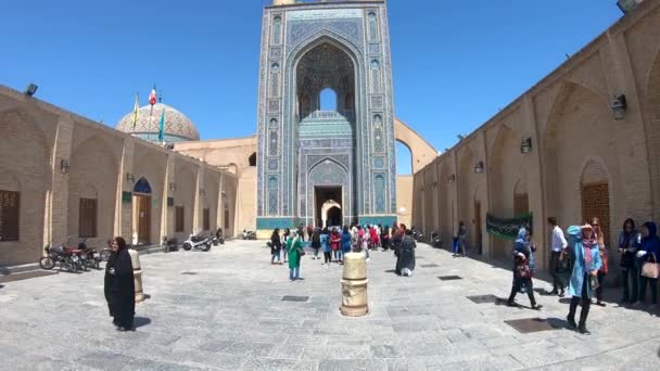 Yazd Ιράν Μάιος 2019 Είσοδος Και Μιναρέδες Του Τζαμιού Jameh — Αρχείο Βίντεο