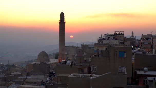 Mardin Turkey January 2020 Old City Mardin Cityscape Minaret Great — Stock Video