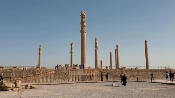 ペルセポリス イラン 5月2019 ペルセポリスの遺跡 ペルシャ帝国の首都は後でアレキサンダー大王によって破壊されました イランのシラーズにあるペルセポリスの歴史的都市 — ストック動画