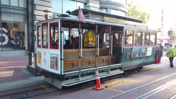 San Francisco California Abd Ağustos 2019 San Francisco Teleferiğe Binen — Stok video