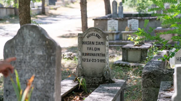 Istanbul Turecko Říjen 2012 Muslimské Hroby Hřbitově Istanbulu Turecko — Stock fotografie