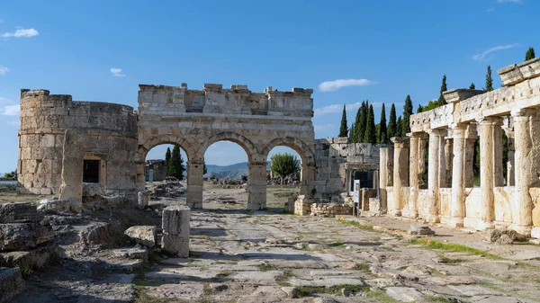 Denizli Turquia Outubro 2019 Ruínas Cidade Hierápolis Pamukkale — Fotografia de Stock