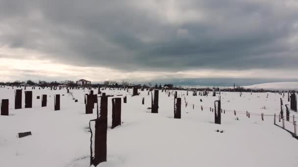 Bitlis Türkei Februar 2020 Historischer Friedhof Ahlat Seldschuk Square Mit — Stockvideo