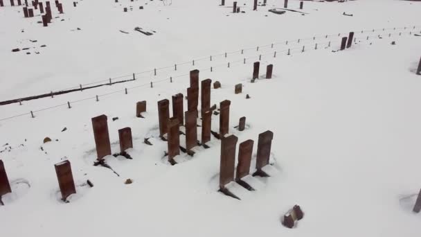 Bitlis Turquía Febrero 2020 Cementerio Histórico Ahlat Seljuk Square Con — Vídeo de stock