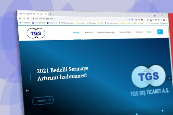 Istanbul Türkei Juli 2021 Illustrativer Screenshot Der Türkischen Tgs Dis — Stockfoto
