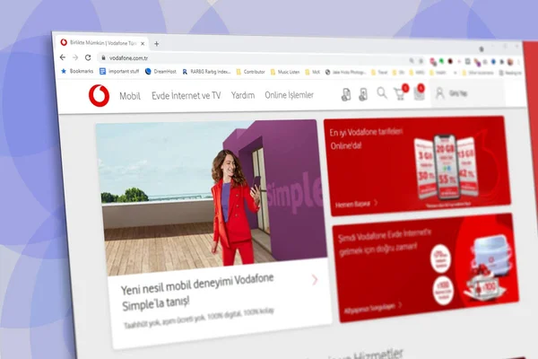 Istanbul Türkei Juli 2021 Illustrativer Screenshot Der Türkischen Vodafone Website — Stockfoto