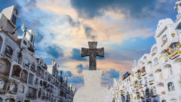 Lima Peru August 2017 Traditional Cemetery Ground Tombs Cemetery Peru — Stock Photo, Image