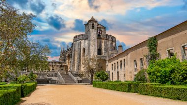 Tomar, Portekiz - Nisan 2018: İsa 'nın Manastırı bir Tapınak Şövalyeleri kalesidir.