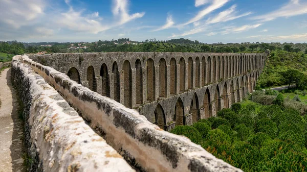 Tomar Portugal April 2018 Pegos Akvedukt Vid Kristi Ords Slott — Stockfoto