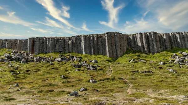 Στύλοι Βασάλτη Gerduberg Στη Χερσόνησο Snaefellsnes Στην Ισλανδία Κολώνες Βασάλτη — Φωτογραφία Αρχείου