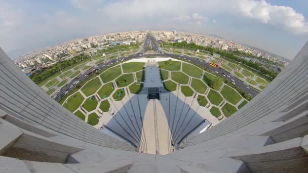 Teheran Iran April 2019 Utsikt Från Observationsdäcket Azadi Tower Freedom — Stockvideo