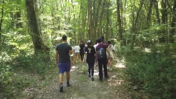 Igneada Turki Agustus 2021 Kelompok Orang Berjalan Hutan Dataran Banjir — Stok Video