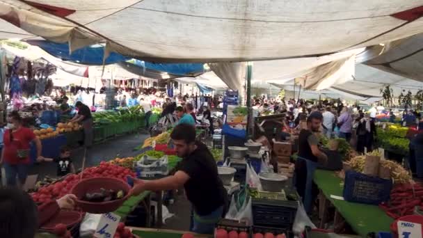 Istambul Turquia Maio 2021 Pessoas Que Fazem Compras Mercado Fazendeiros — Vídeo de Stock