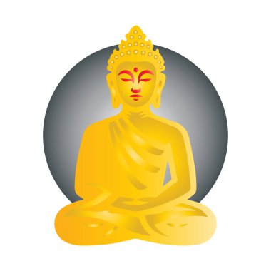 Altın arkaplanı olan bir Buda 'nın vektör çizimi