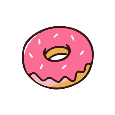 donut vektör çizimi, doldurulabilir satır tasarımı