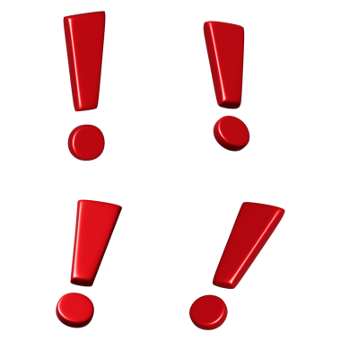 Beyaz arka planda ünlem işareti. vektör.