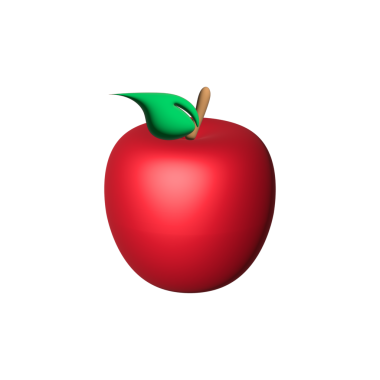 Yeşil saplı kırmızı elma. vektör illüstrasyonu