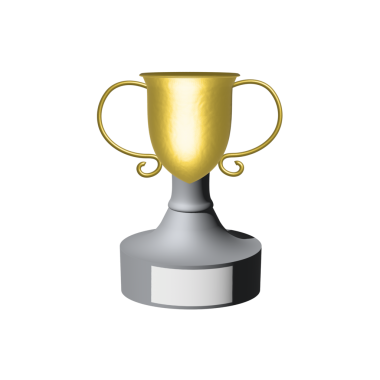 Siyah arka planda izole edilmiş altın kupa. 3d illüstrasyon