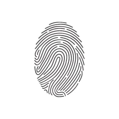 parmak izi ikonu. Parmak izi işareti. parmak izi ikonu. Kimlik sembolü. Düz dizayn. vektör