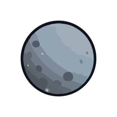 Ay gezegeni ikonu. Web için ay vektör simgelerinin düz çizimi