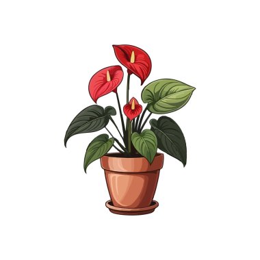 saksı vektör illüstrasyonunda çiçek. Çizgi film tarzında çiçek tohumu.