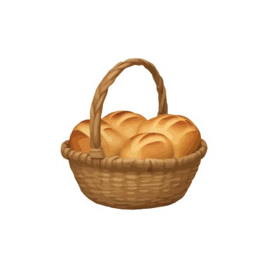 Ekmek izole edilmiş ikon vektör illüstrasyon tasarımlı sepet