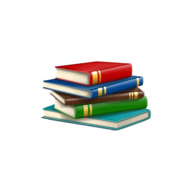 Bir dizi farklı kitabın vektör illüstrasyonu