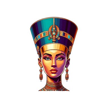 Mısır Kraliçesi. vektör illüstrasyonu