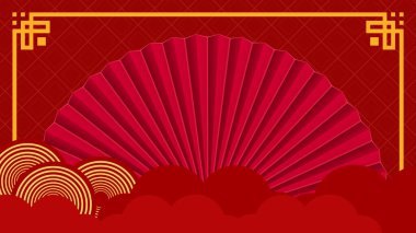 kırmızı Çin geleneksel model arkaplan vektör çizimi tasarımı